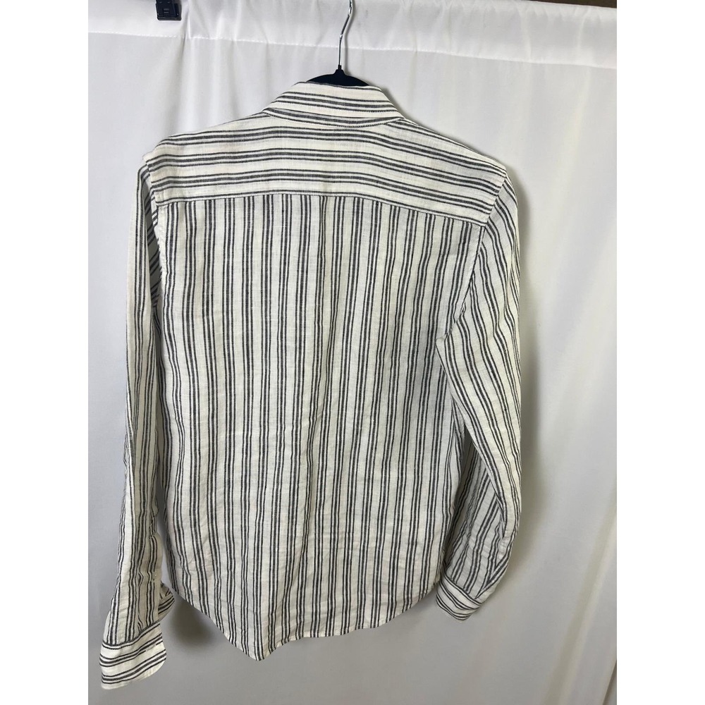Everlane Linen Button Down Shirt Mens XS White Black Stripe Long Sleeve - Picture 11 of 13